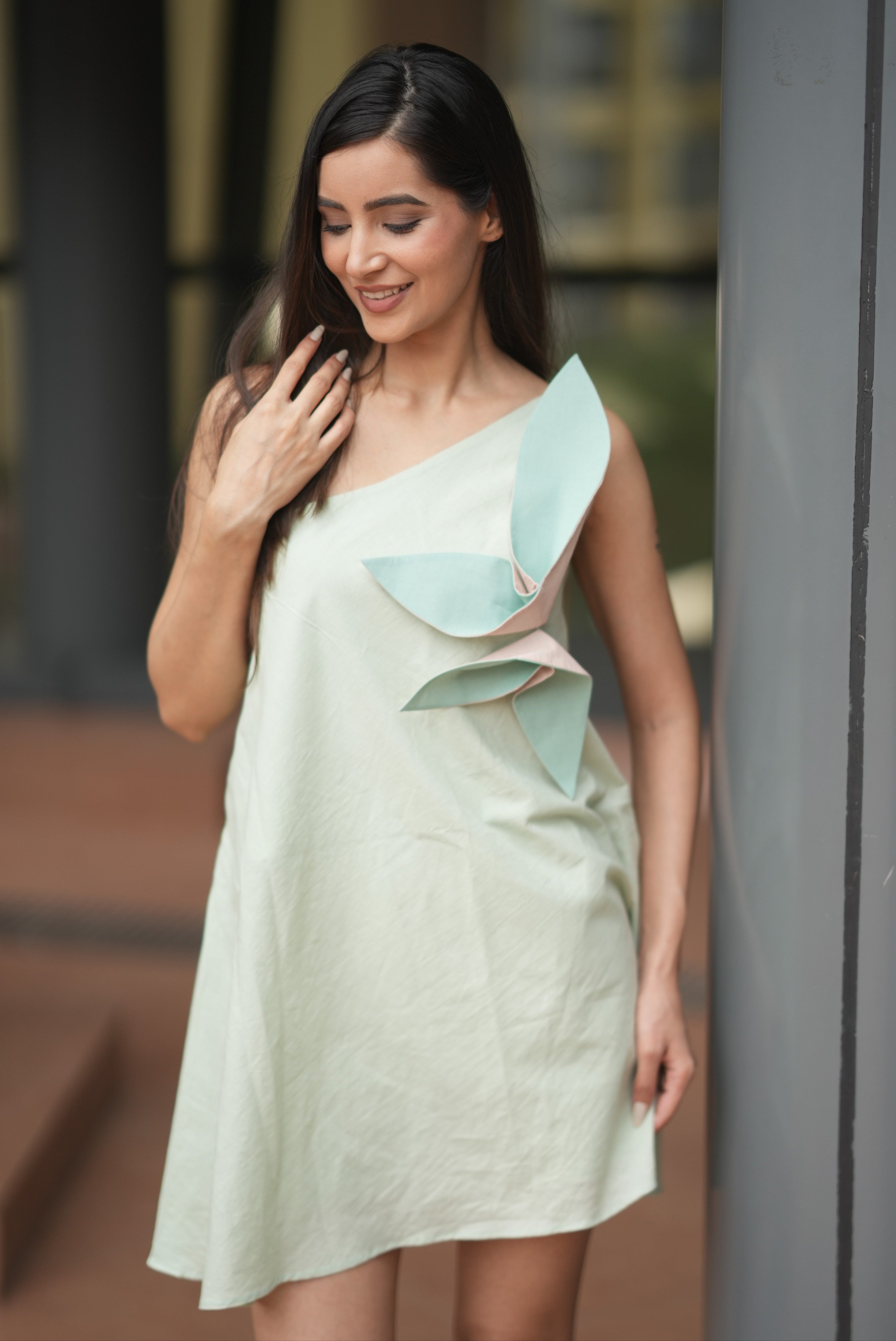 mint green cotton dress Pastel Block Print Cotton Dress, Made to Order Shobitam