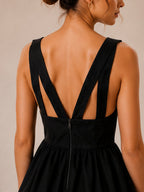 Black Cross Back Fit & Flare Mini Dress