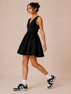 Black Cross Back Fit & Flare Mini Dress