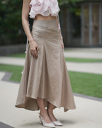 Pleated Khadi Long Skirt