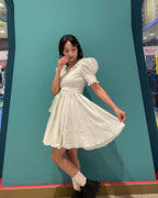 Light Green Vintage Cotton Mini Dress