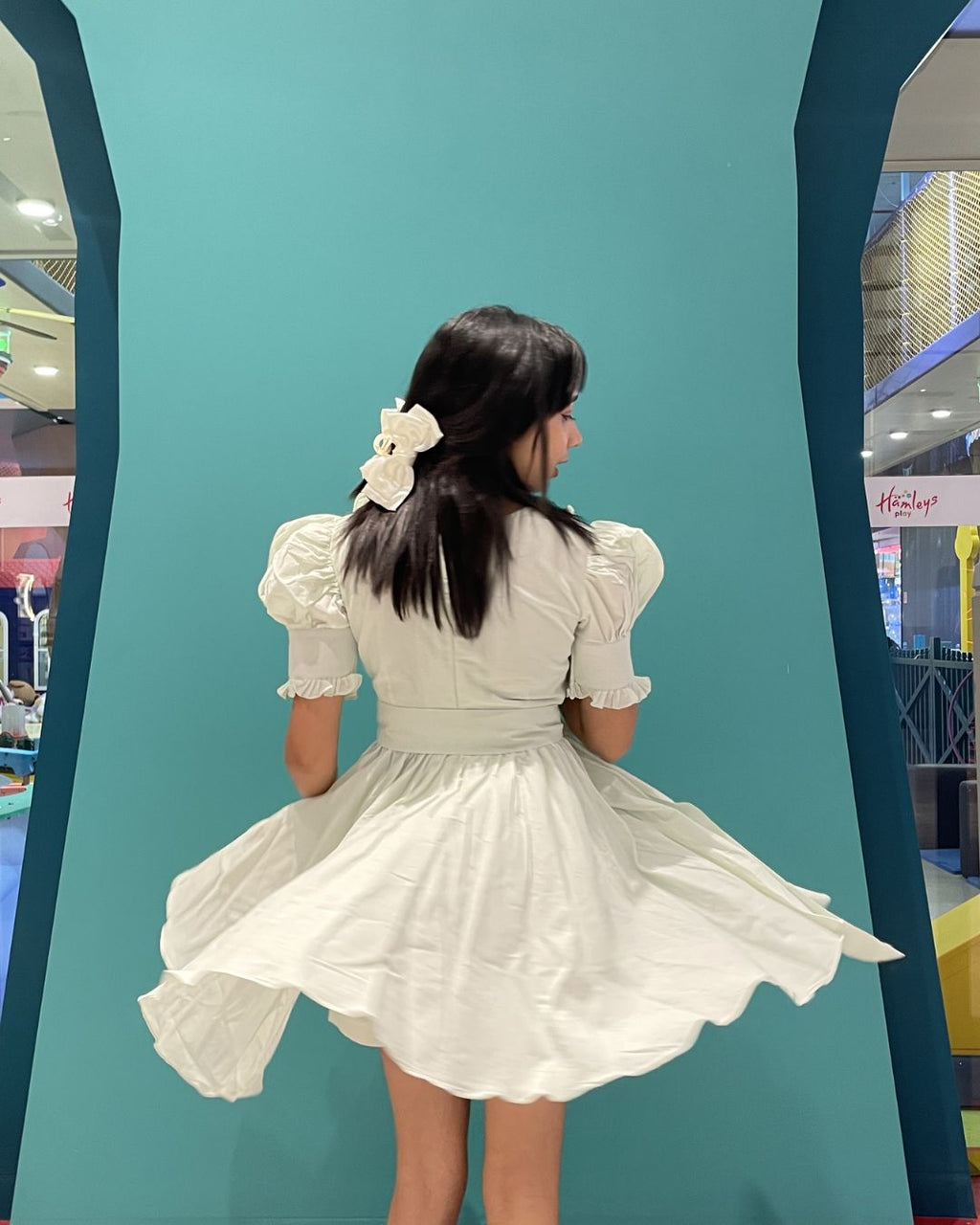 Light Green Vintage Cotton Mini Dress