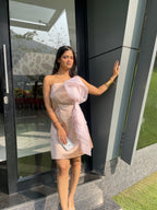 Blush Party Wear One-Shoulder Dress