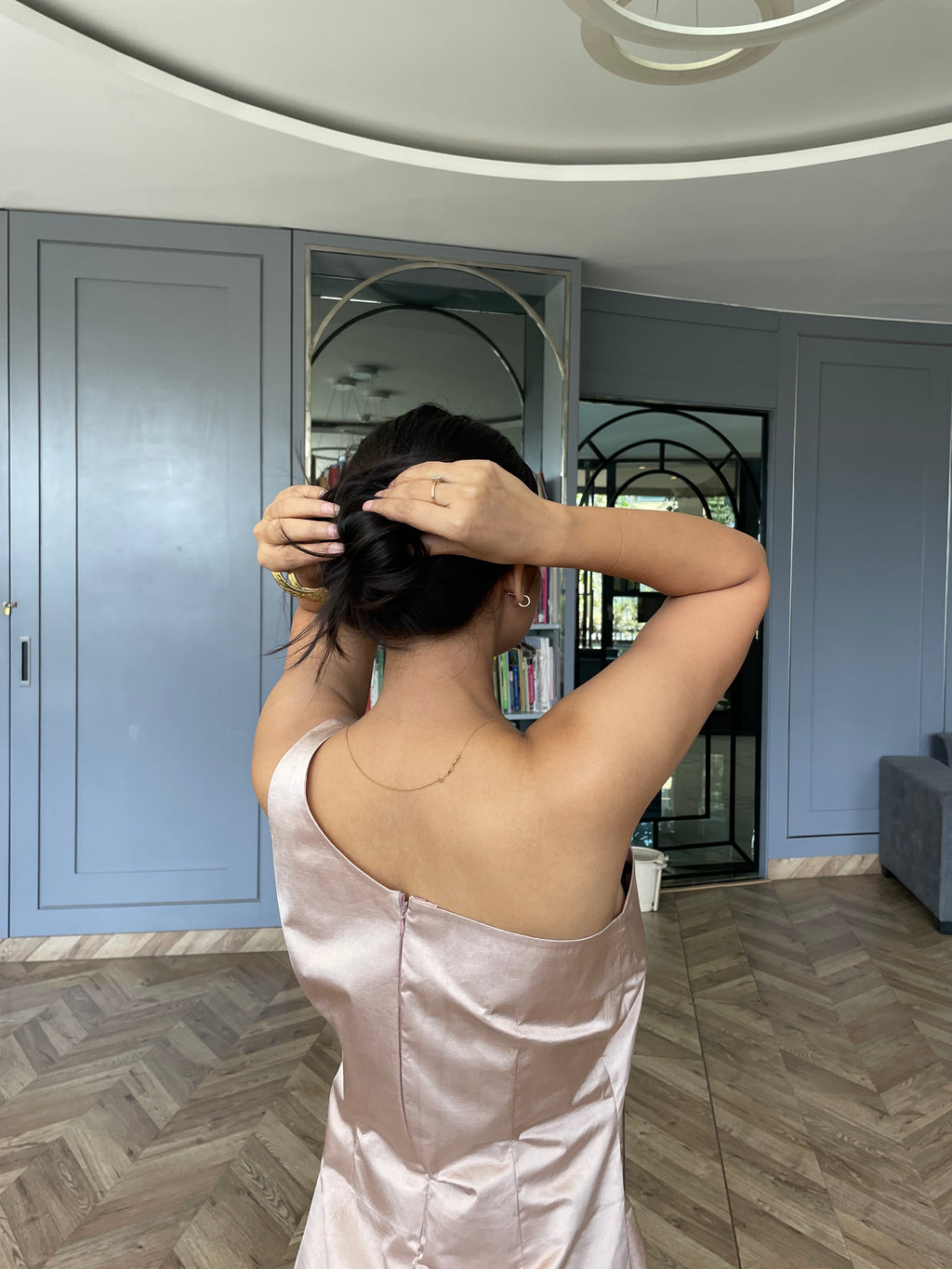 Blush Party Wear One-Shoulder Dress