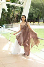 Maroon Indo-Western Jacket Set