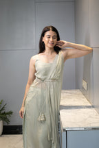 Sage Drape - Mint Indo-western Kurta Set